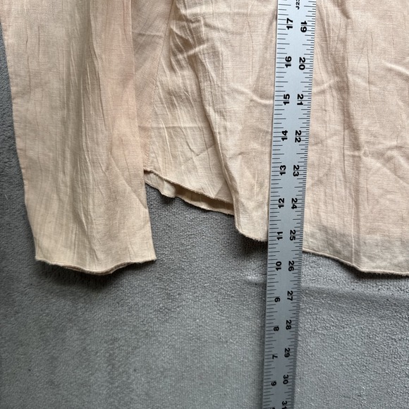 J Jill Linen Wrap Top Size Small Peach Long Sleeve‎ V Neck Lightweight Beachy - Picture 4 of 7